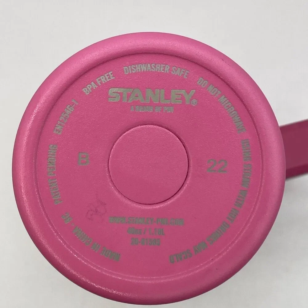 Stanley Insulated Cup 40oz Fuchsia Pink Tumbler with Lid & Straw - Picture 6 of 6